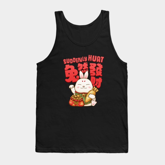 Year of the Rabbit Beckoning Rabbit Prosperity Tank Top by Takeda_Art